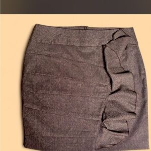 Womens Brown Ruffle Pencil Skirt size 8